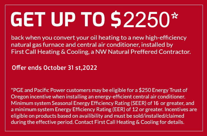 Special Offers on HVAC Services at First Call Heating & Cooling in Portland